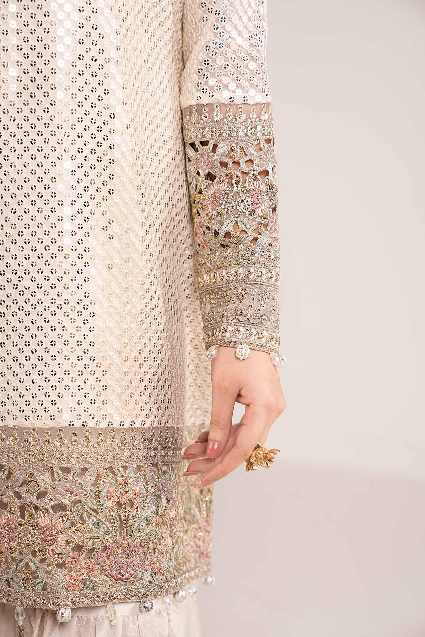 3 Piece Embroidered Chiffon Suit