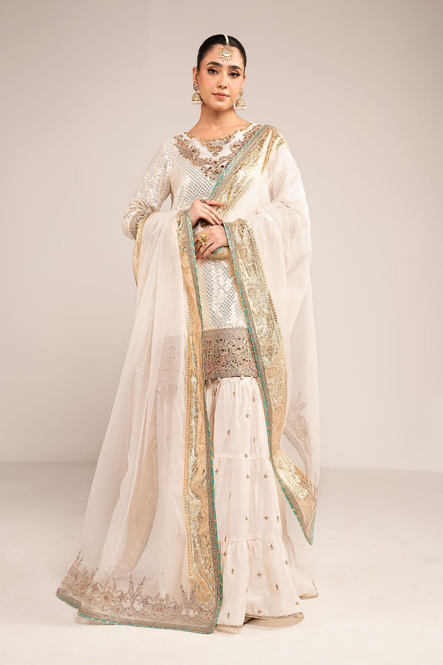3 Piece Embroidered Chiffon Suit