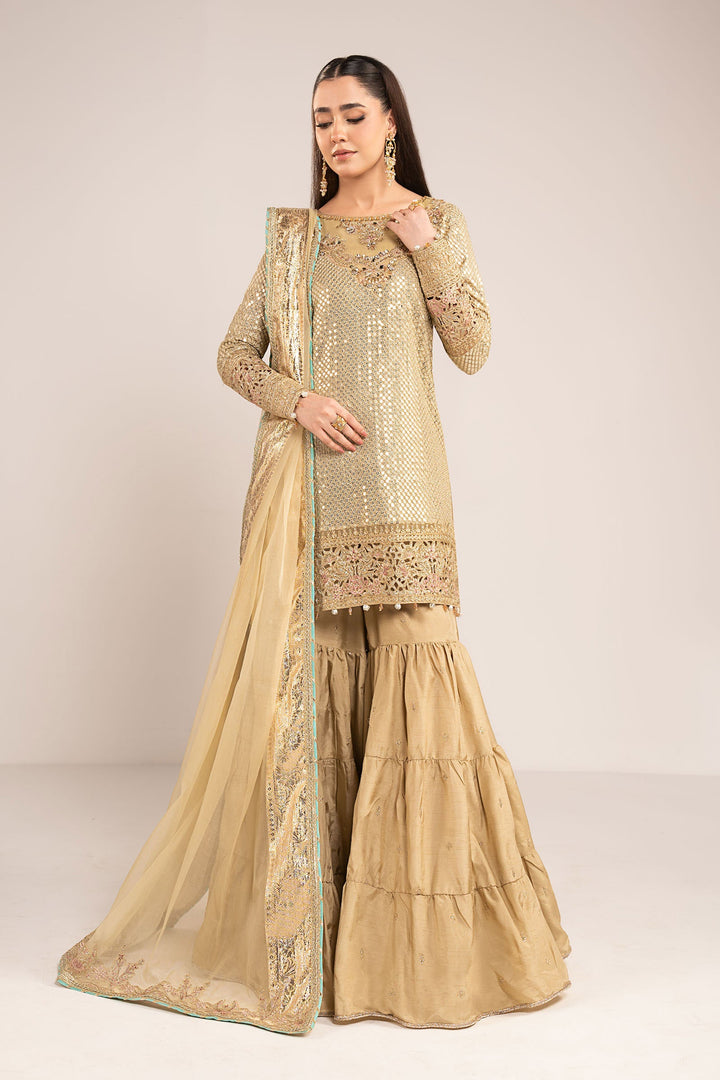 3 Piece Embroidered Chiffon Suit All Products SFE2615-ESM-AGR