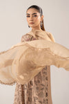 3 Piece Embroidered Raw Silk Suit