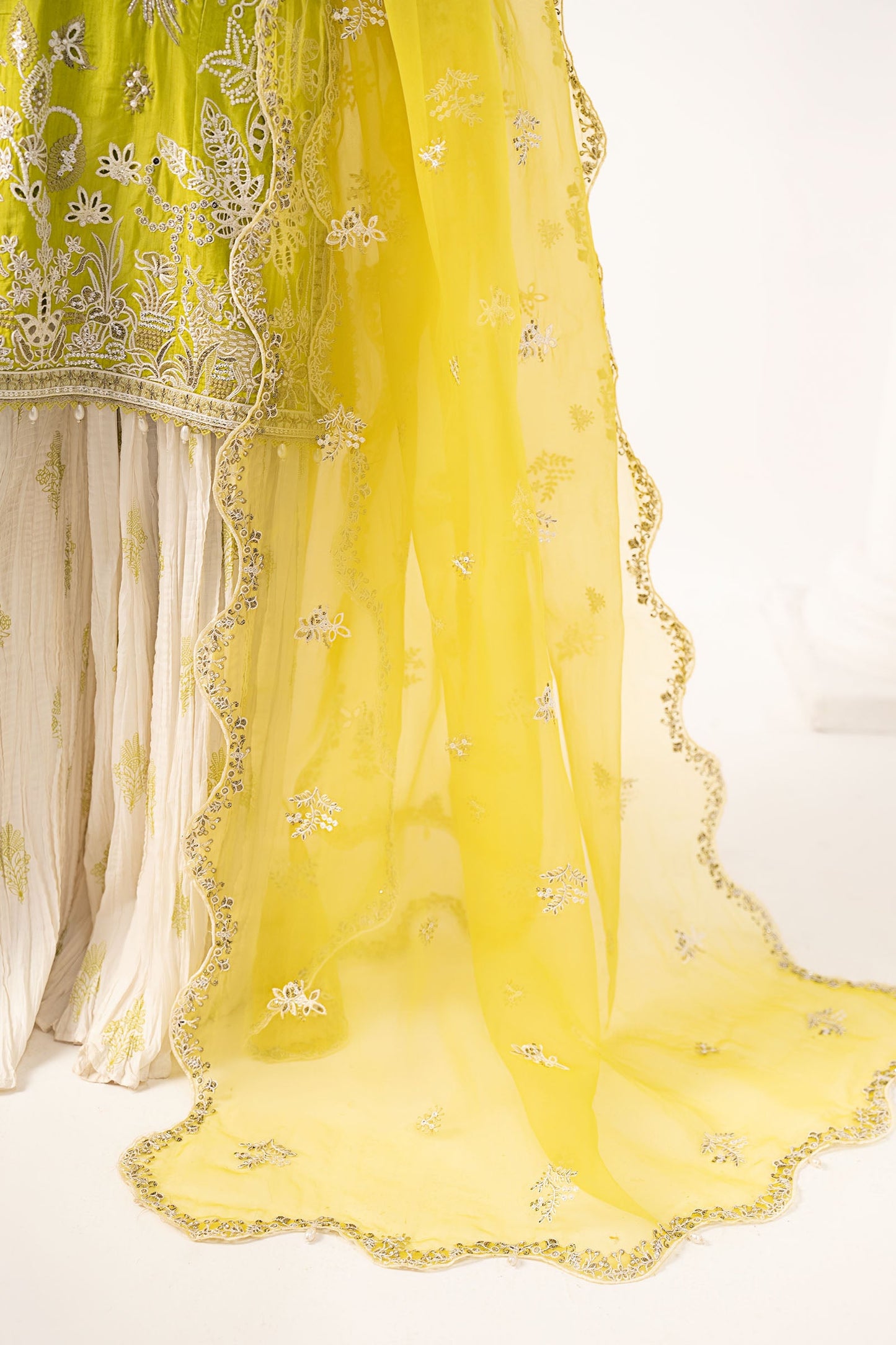 3 Piece Embroidered Raw Silk Suit