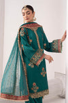 3 Piece Embroidered Raw Silk Suit