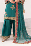 3 Piece Embroidered Raw Silk Suit
