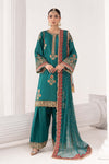 3 Piece Embroidered Raw Silk Suit