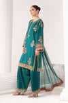 3 Piece Embroidered Raw Silk Suit
