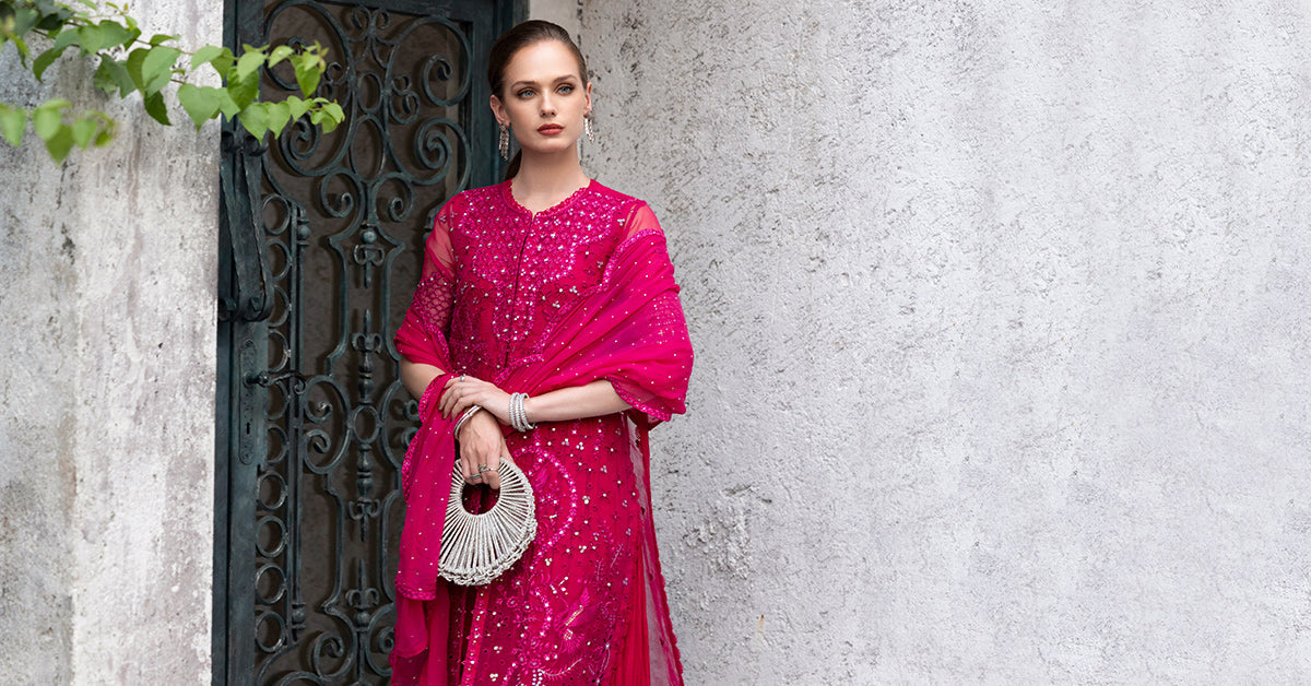 3 Piece Embroidered Organza Suit