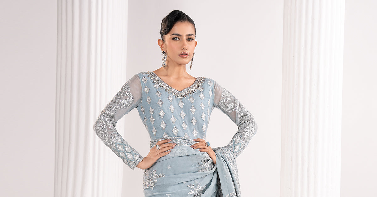 Embroidered Chiffon Saree