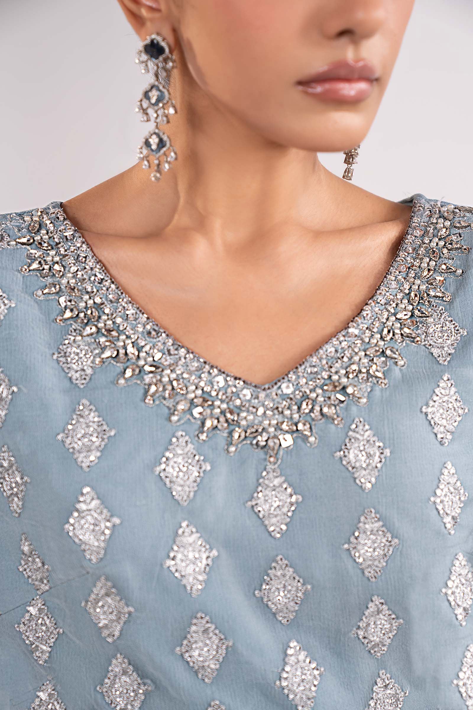 Embroidered Chiffon Saree