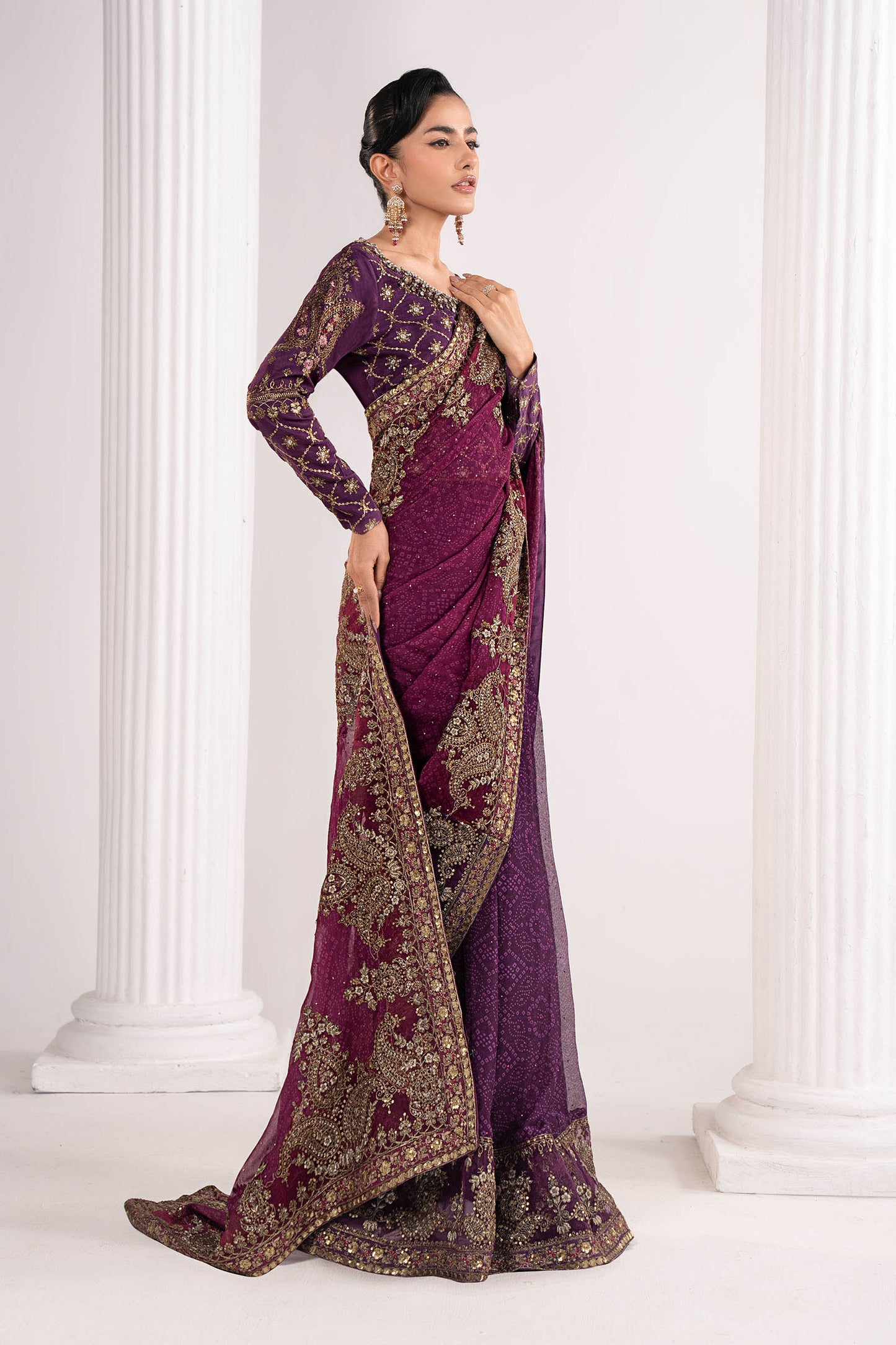 Embroidered Chiffon Saree