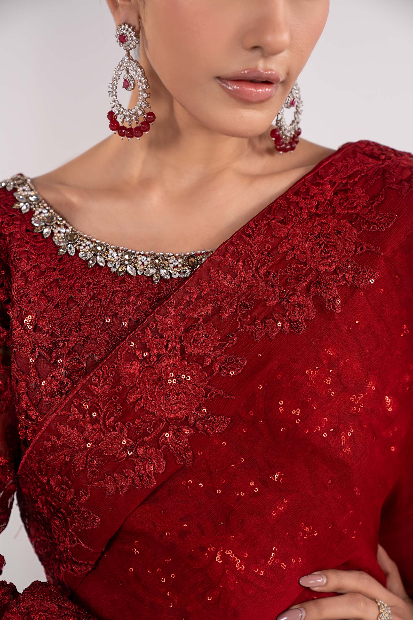 Embroidered Chiffon Saree