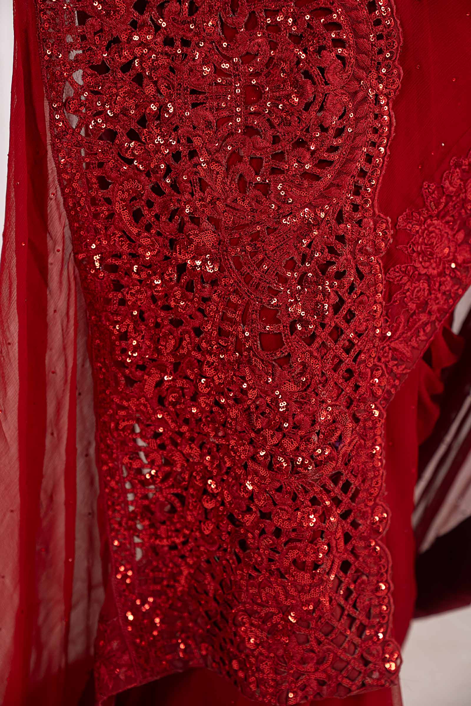 Embroidered Chiffon Saree