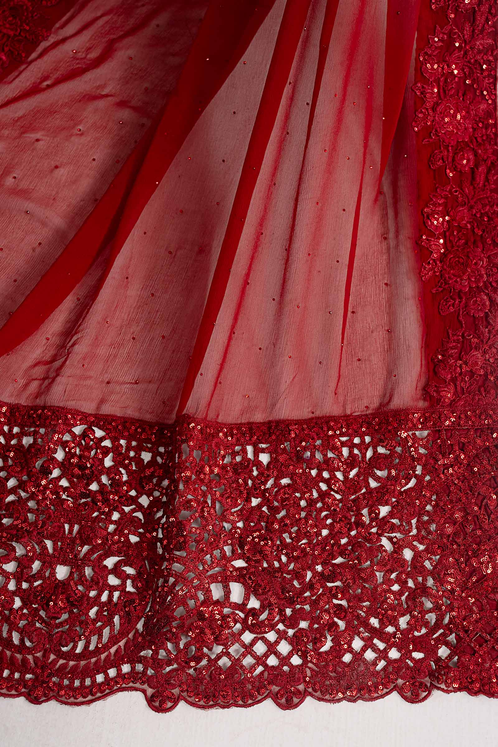 Embroidered Chiffon Saree