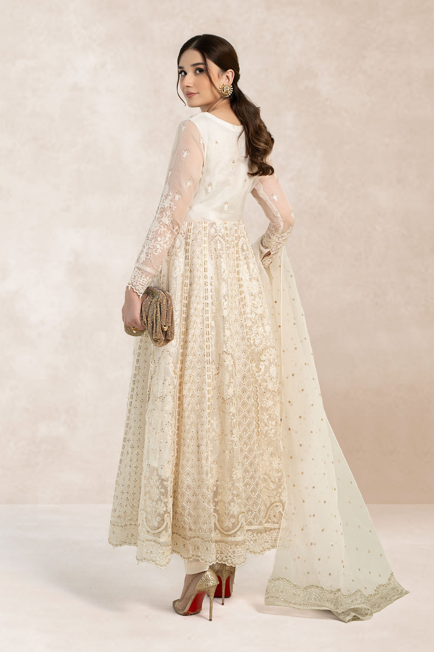 3 Piece Embroidered Frock