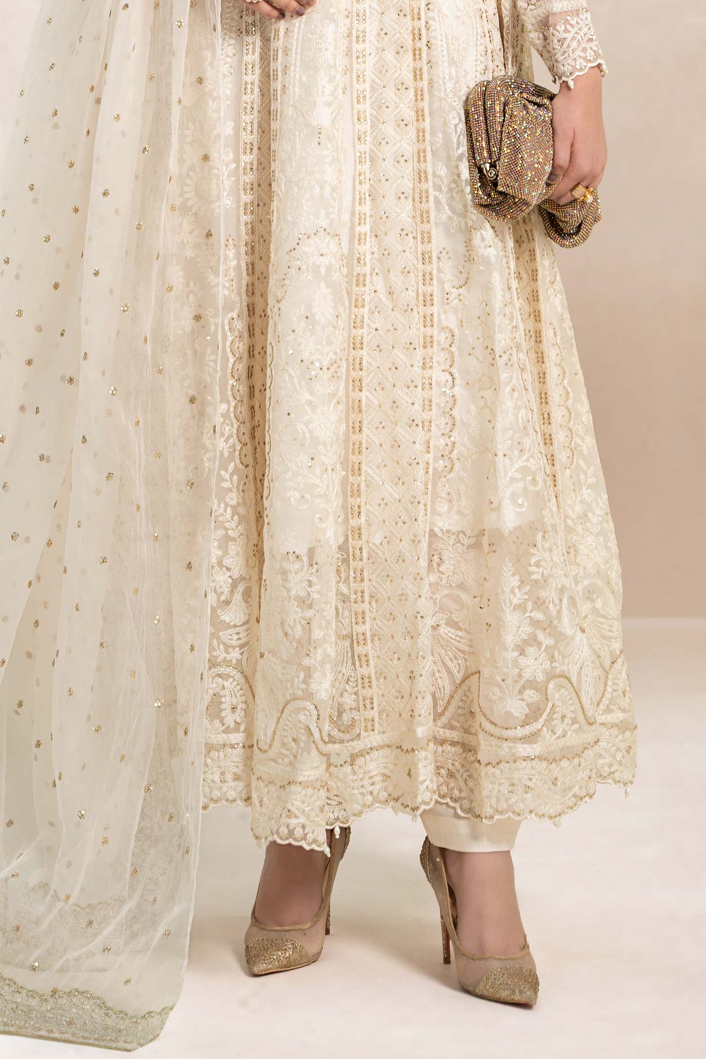 3 Piece Embroidered Frock