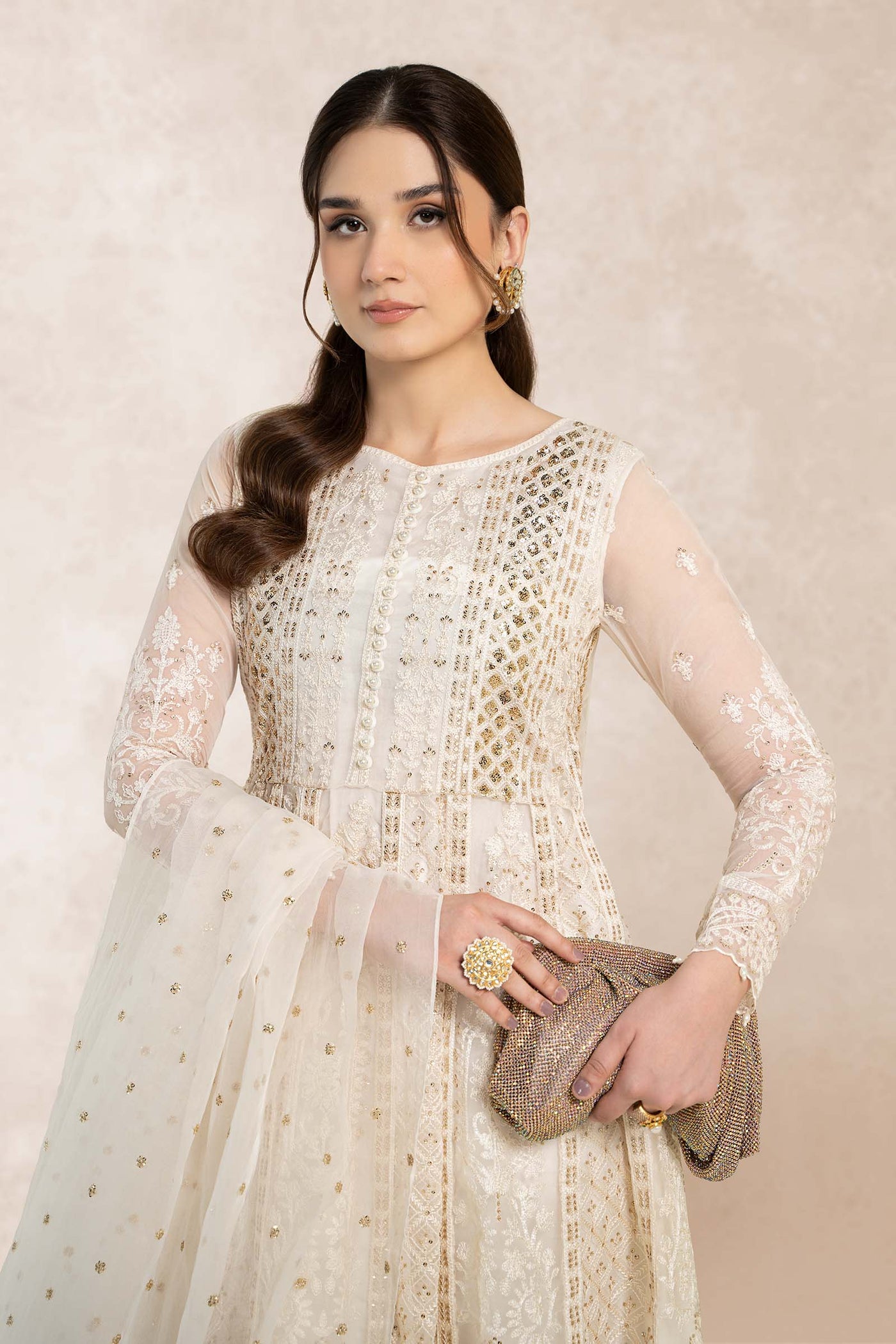 3 Piece Embroidered Frock
