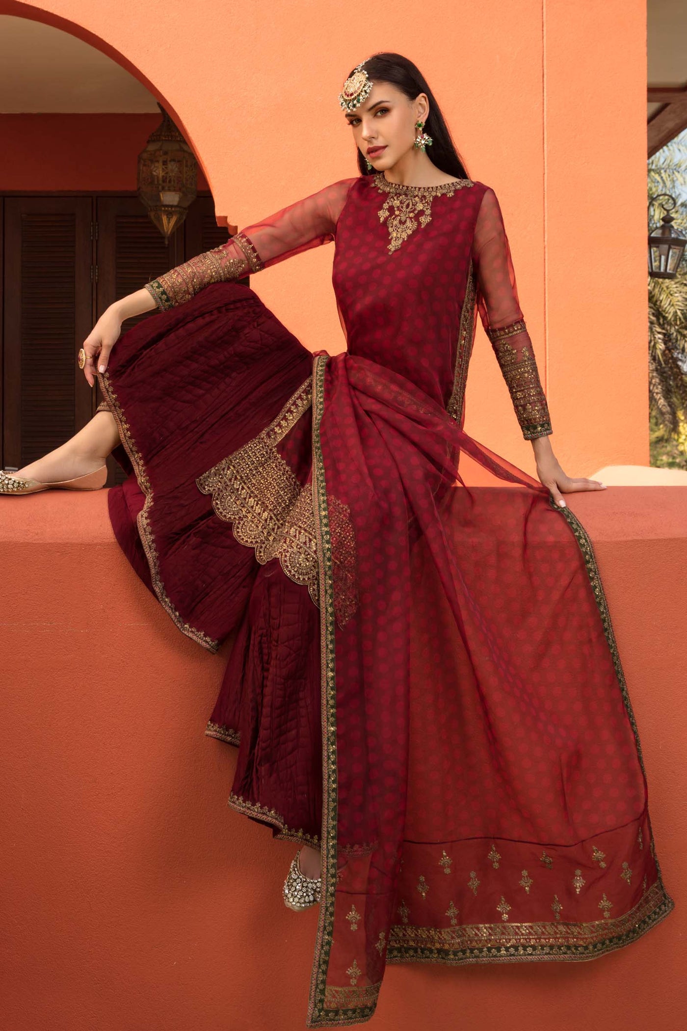 3 Piece Embroidered Suit | SF-EF23-08R1