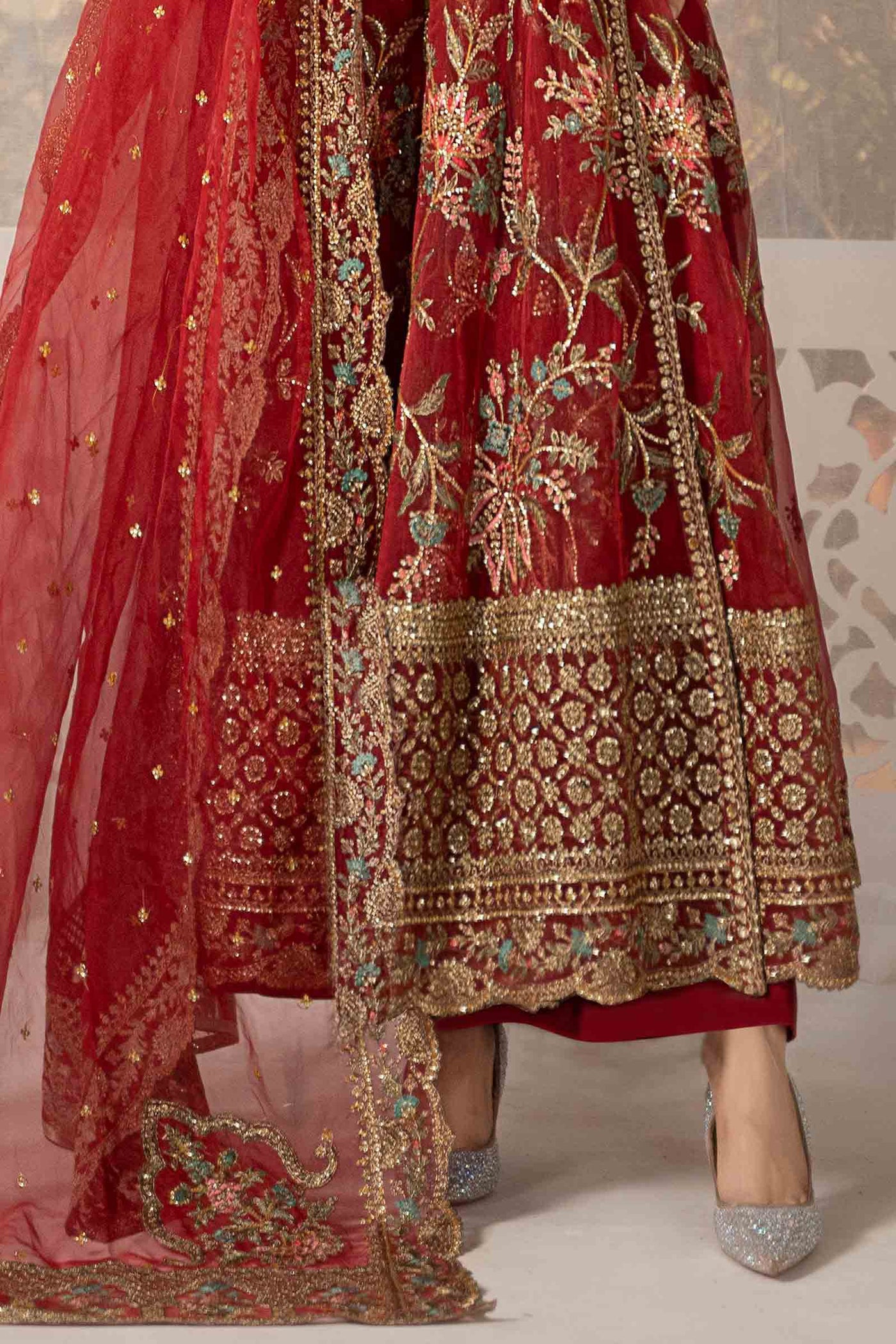 3 PIECE EMBROIDERED ORGANZA SUIT | SF-EF24-19