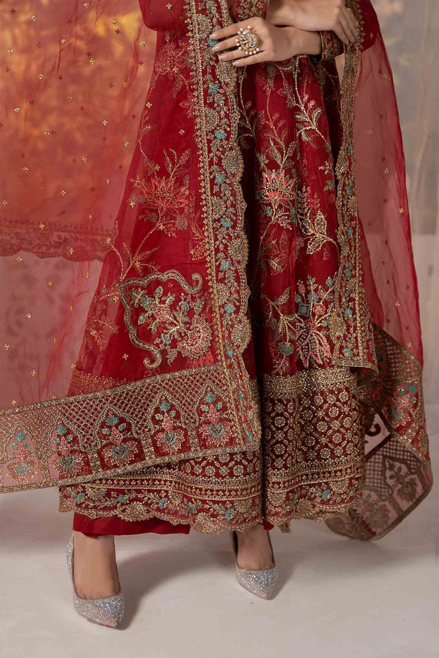 3 PIECE EMBROIDERED ORGANZA SUIT | SF-EF24-19