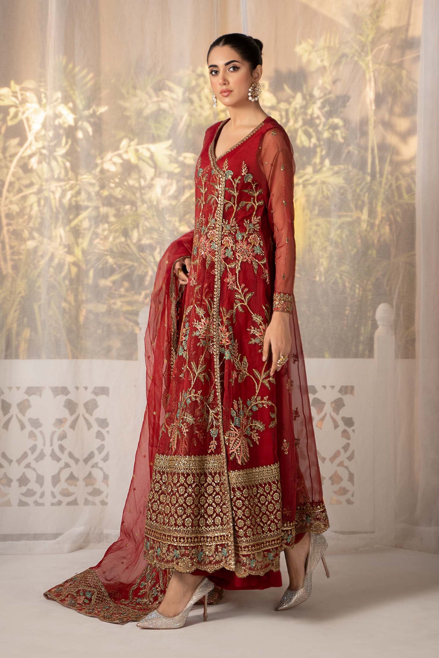 3 PIECE EMBROIDERED ORGANZA SUIT | SF-EF24-19