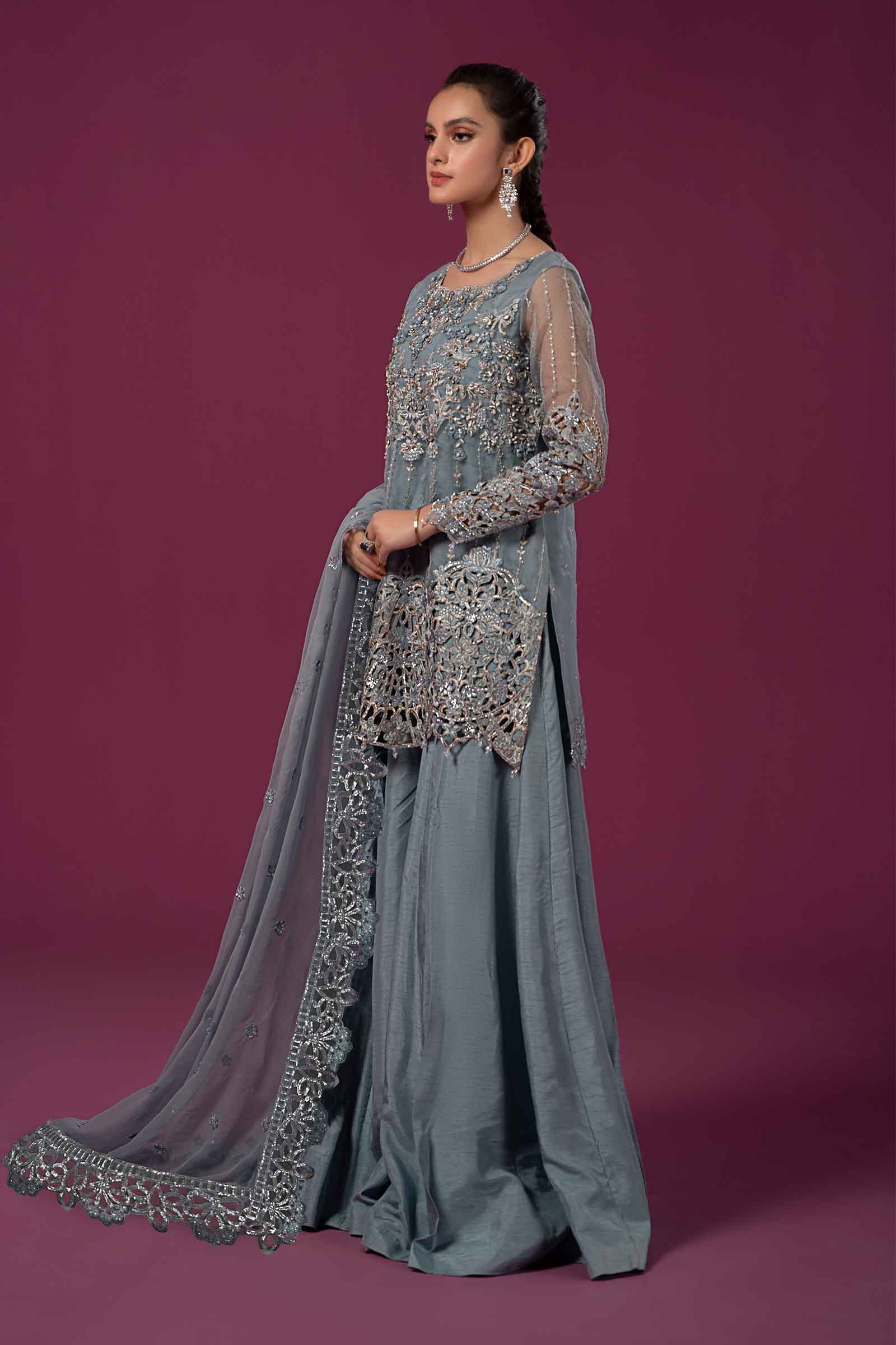 3 Piece Embroidered Organza Suit