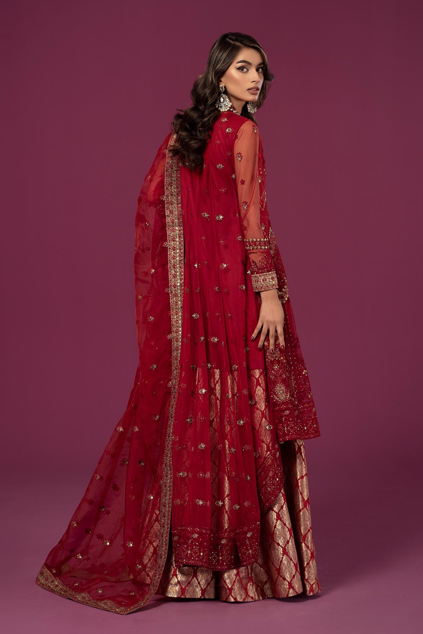 3 PIECE EMBROIDERED NET SUIT | SF-EF24-28