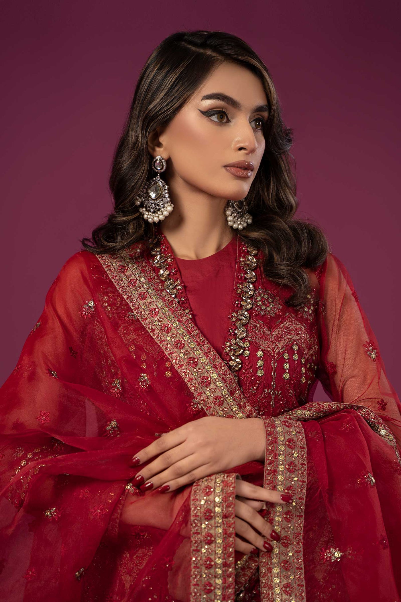 3 Piece Embroidered Net Suit | SF-EF24-28