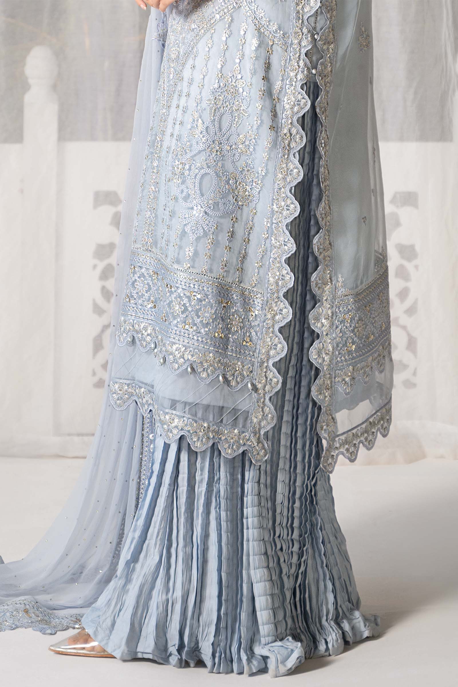 3 Piece Embroidered Organza Suit