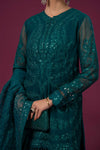 3 Piece Embroidered Organza Suit
