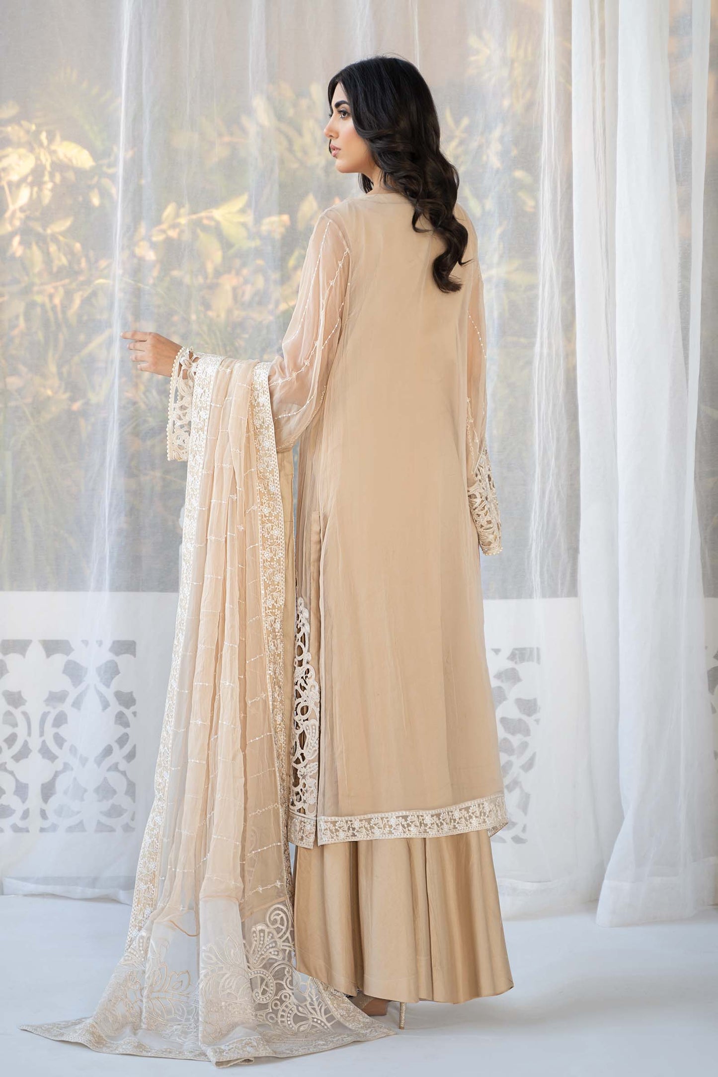 3 Piece Embroidered Chiffon Suit