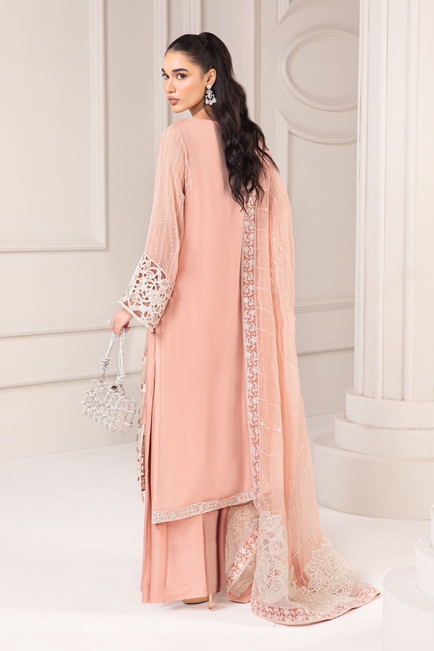 3 PIECE EMBROIDERED CHIFFON SUIT | SF-EF24-67