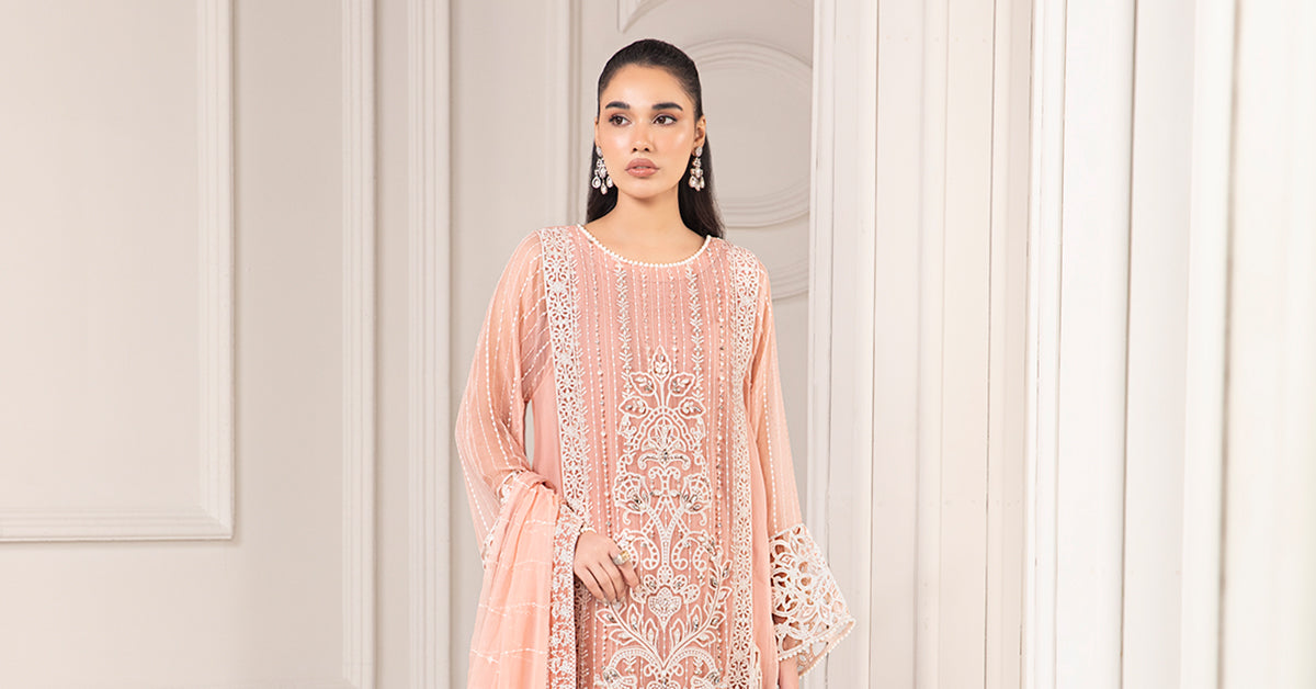 3 Piece Embroidered Chiffon Suit | SF-EF24-67