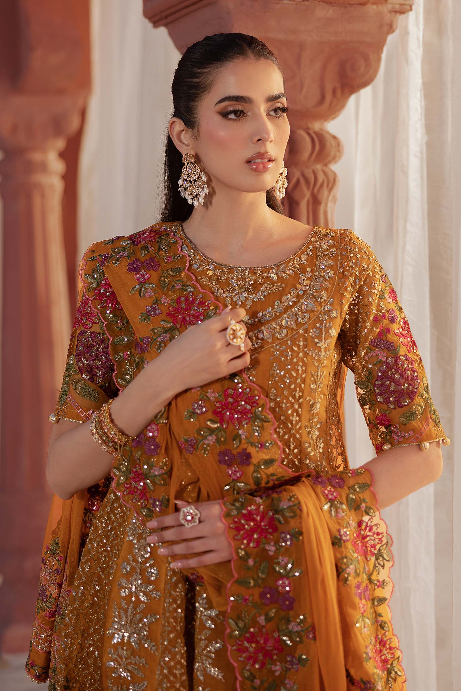 3 Piece Embroidered Organza Suit