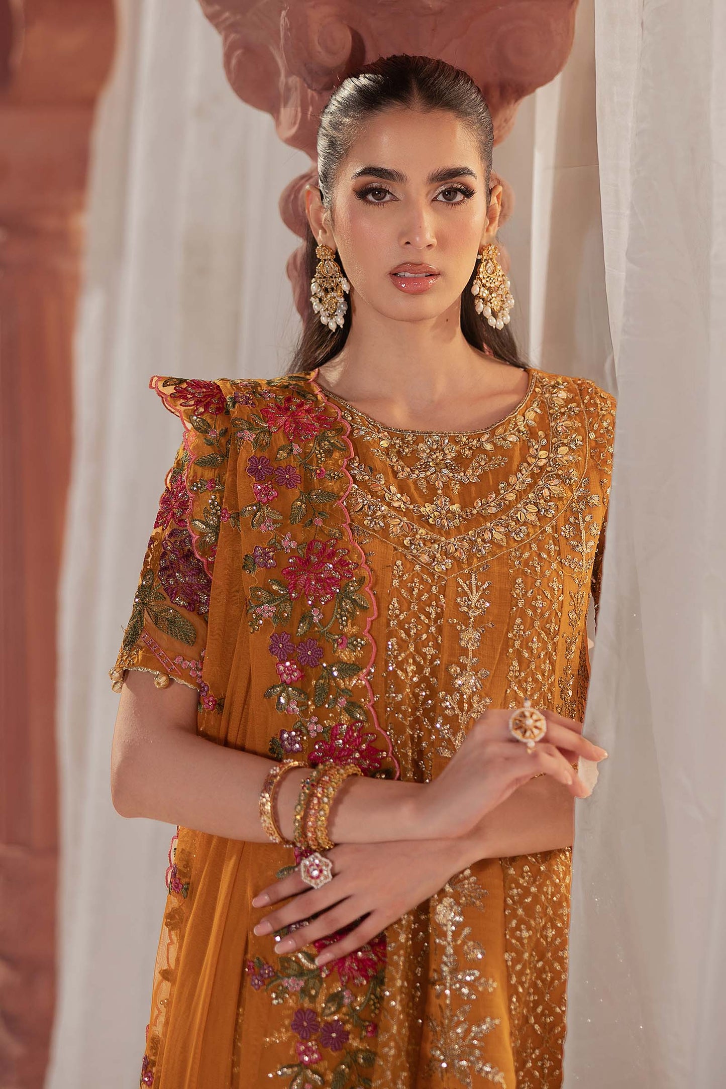 3 Piece Embroidered Organza Suit