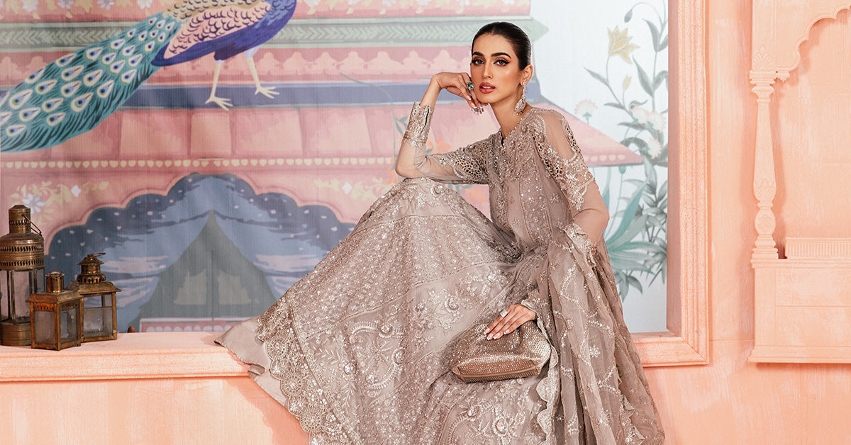3 Piece Embroidered Net Suit