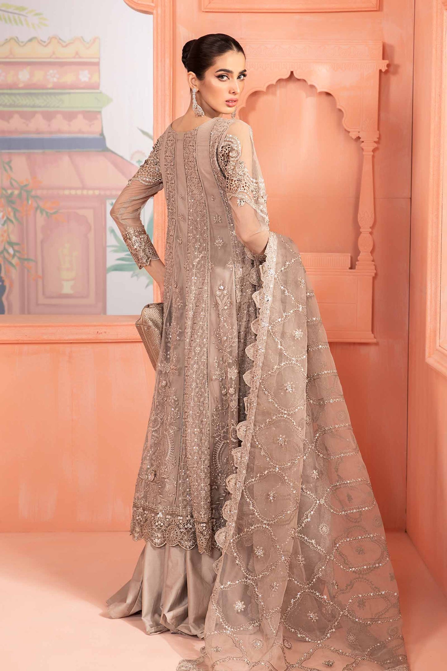 3 Piece Embroidered Net Suit