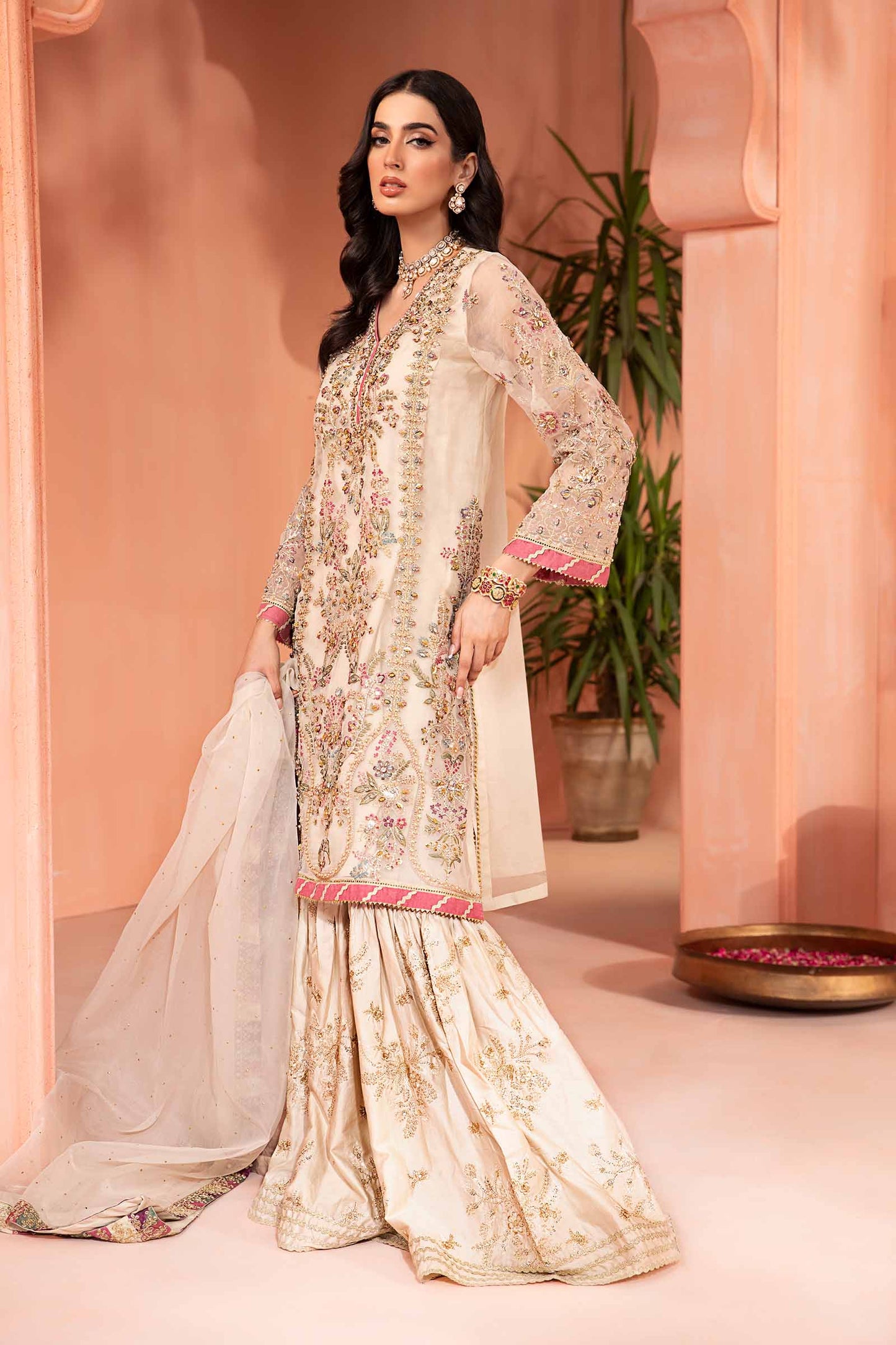 3 Piece Embellished Organza Suit