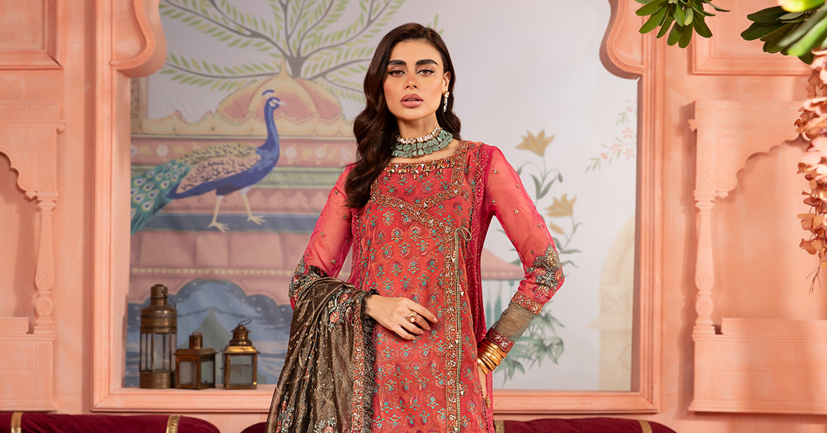 3 Piece Printed Organza Suit | SF-PF24-06