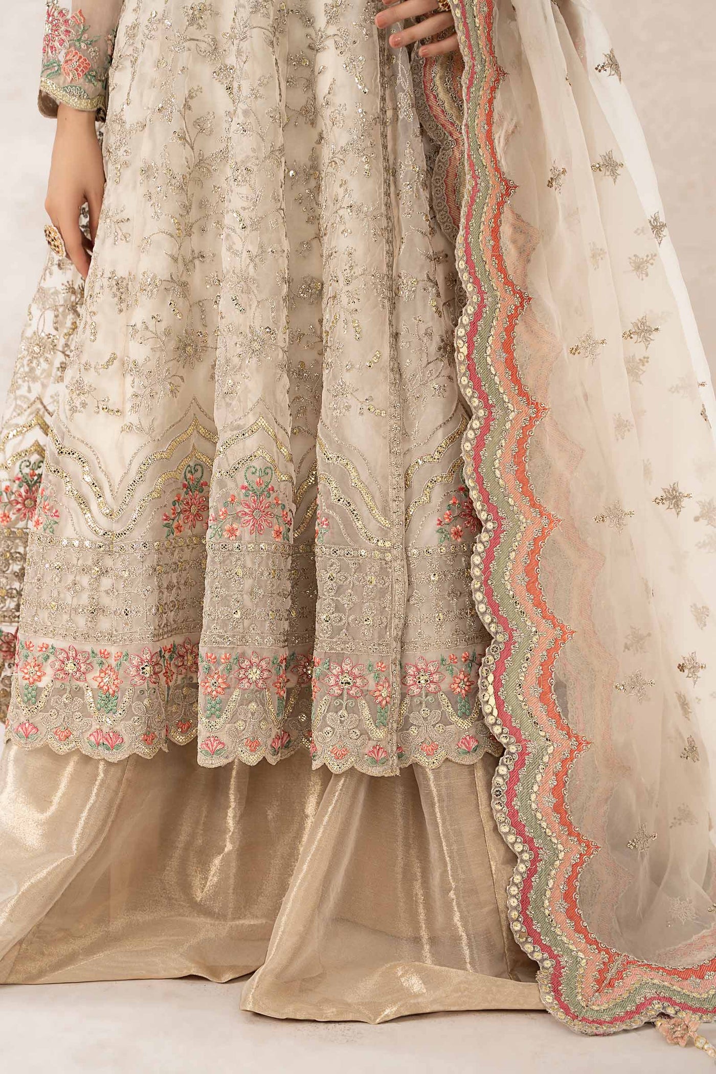 3 Piece Embroidered Organza Suit