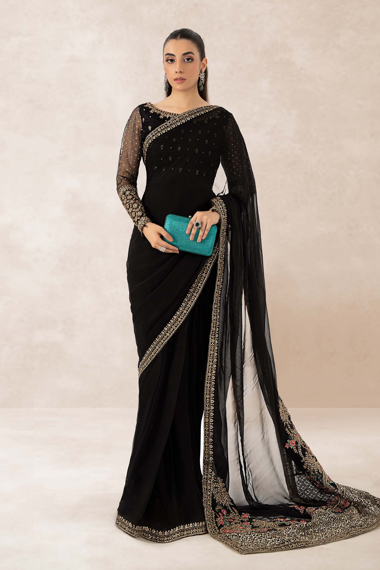 Embroidered Organza Saree