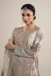 3 Piece Embroidered Bamber Raw Silk Suit