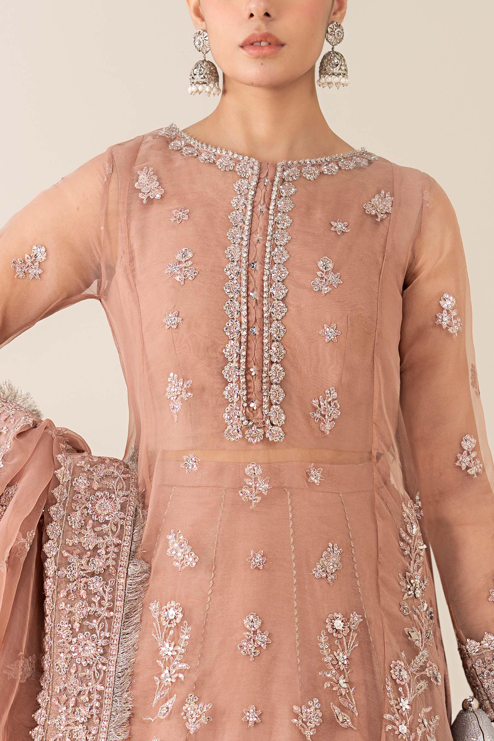 3 Piece Embroidered Organza Suit