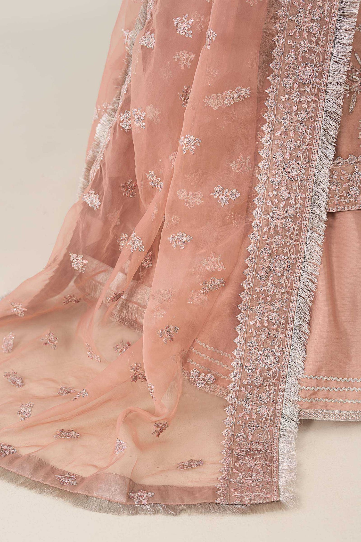 3 Piece Embroidered Organza Suit