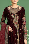 3 Piece Embroidered Velvet Suit