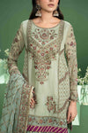 3 Piece Embroidered Silk Cotton Net Suit