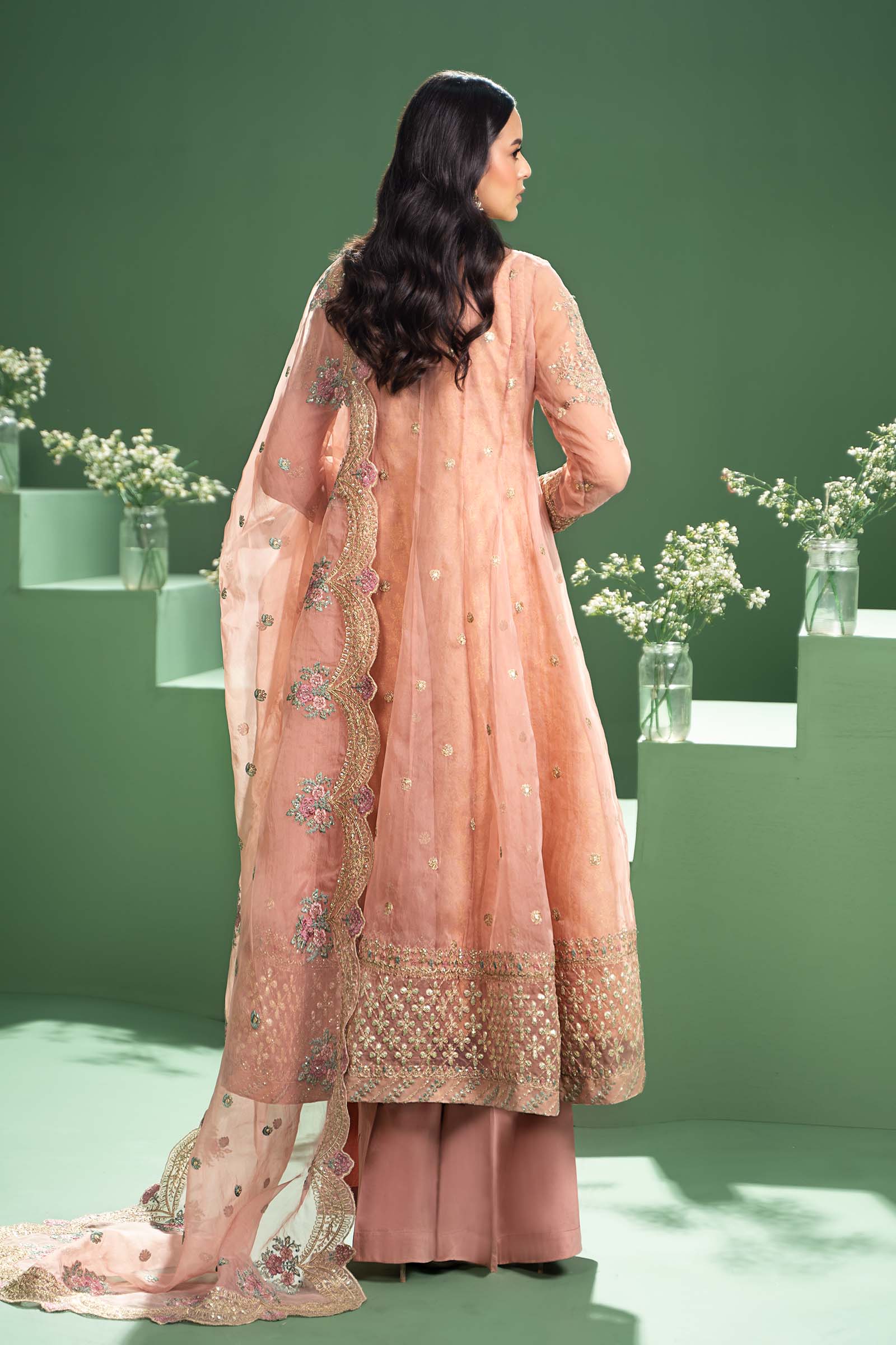 3 Piece Embroidered Organza Suit
