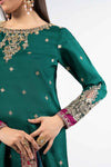 3 Piece Embroidered Raw Silk Suit