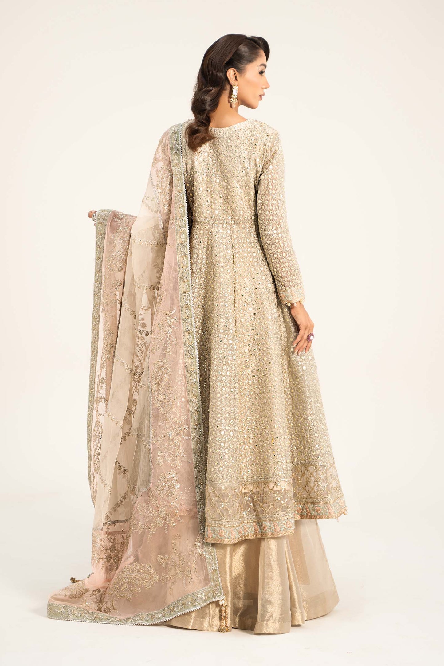 3 Piece Embroidered Organza Suit
