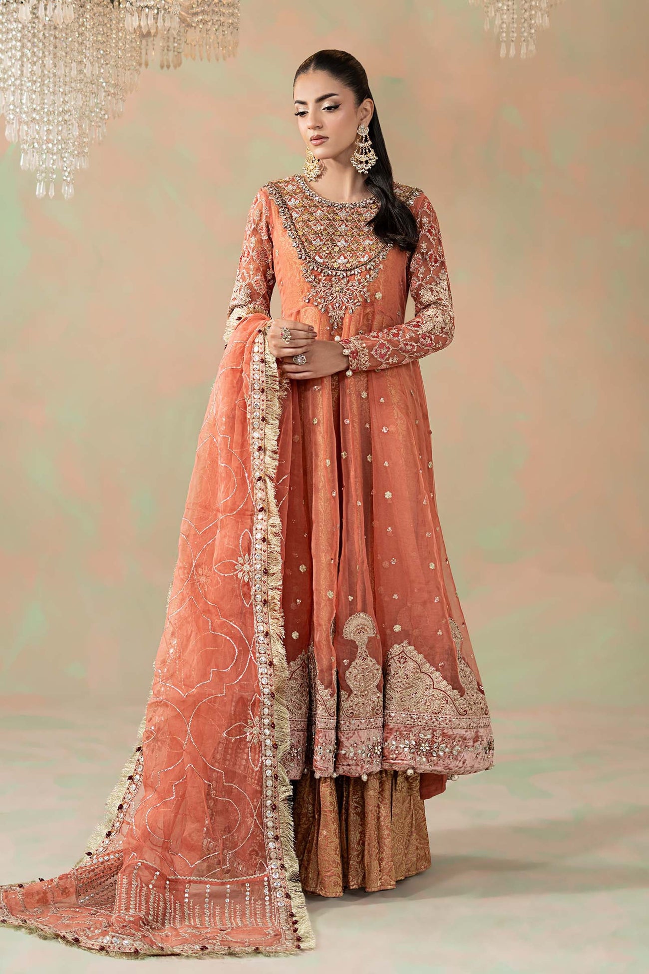 3 Piece Embroidered Organza Suit