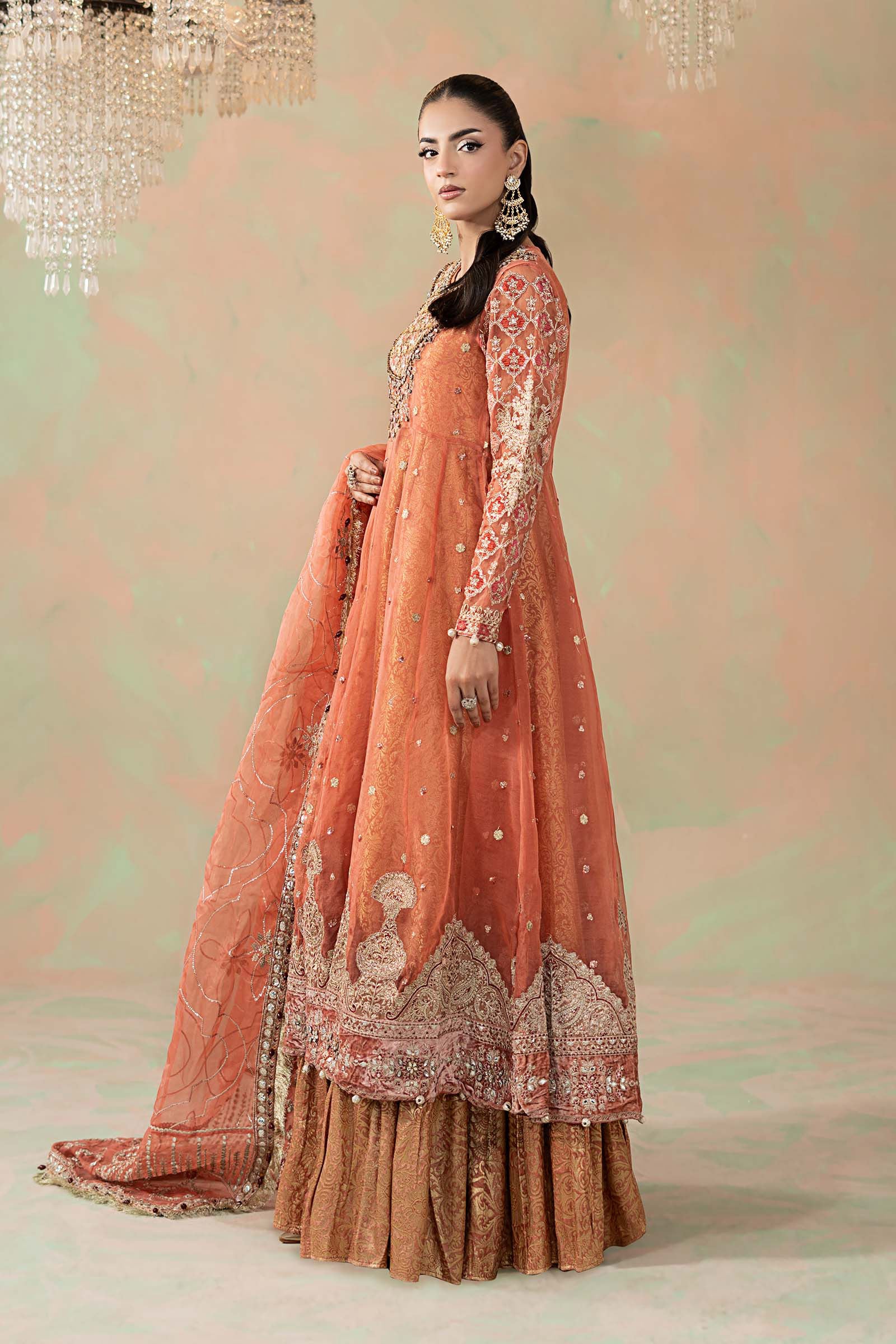3 Piece Embroidered Organza Suit
