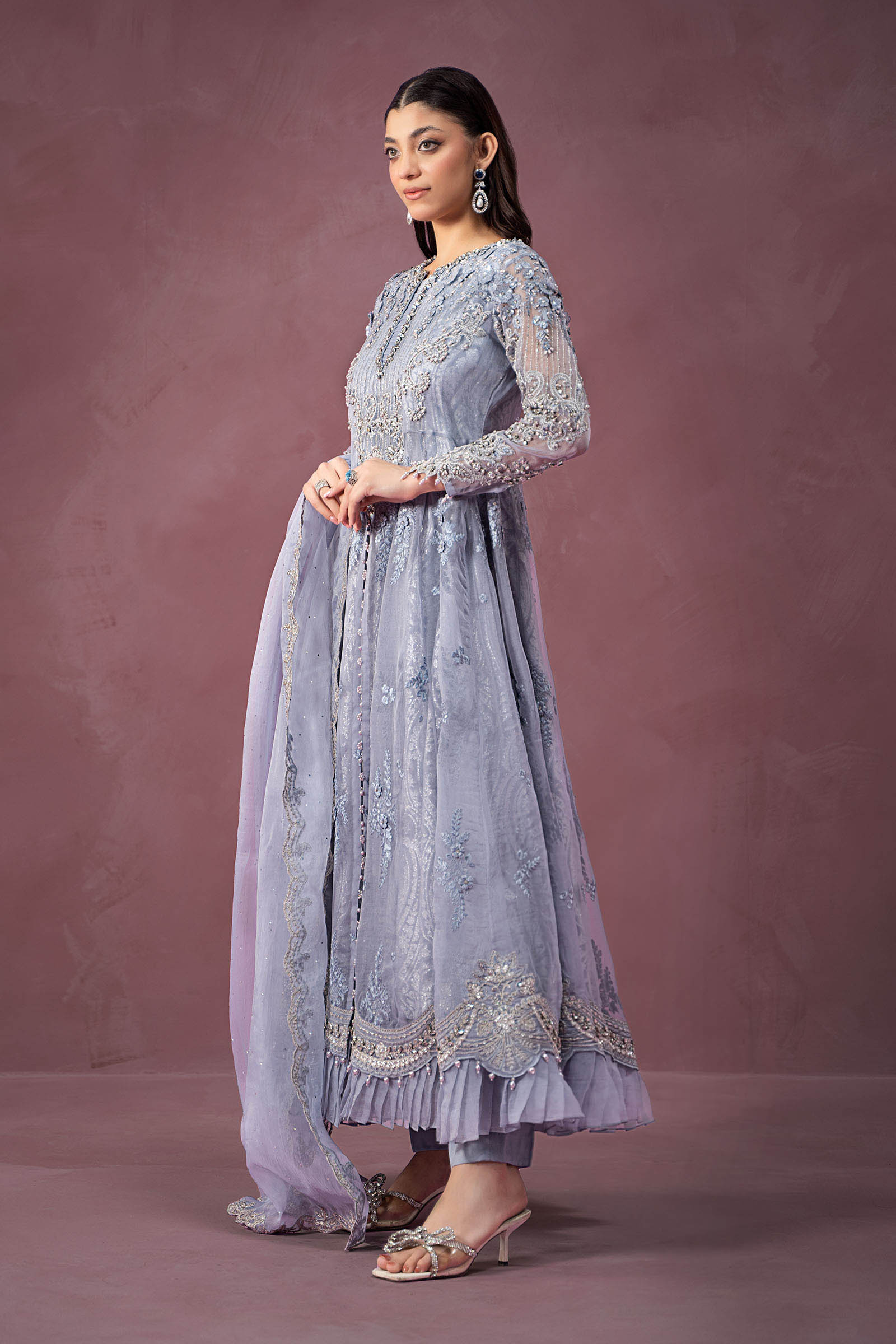 3 Piece Embroidered Organza Suit